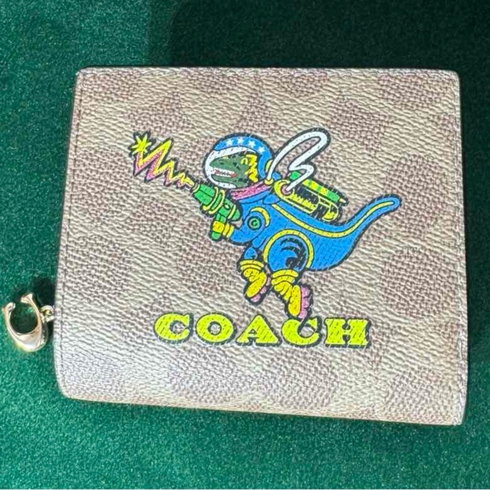 Coach Cosmic Snap Wallet in Signature Canvas With Rexy Print